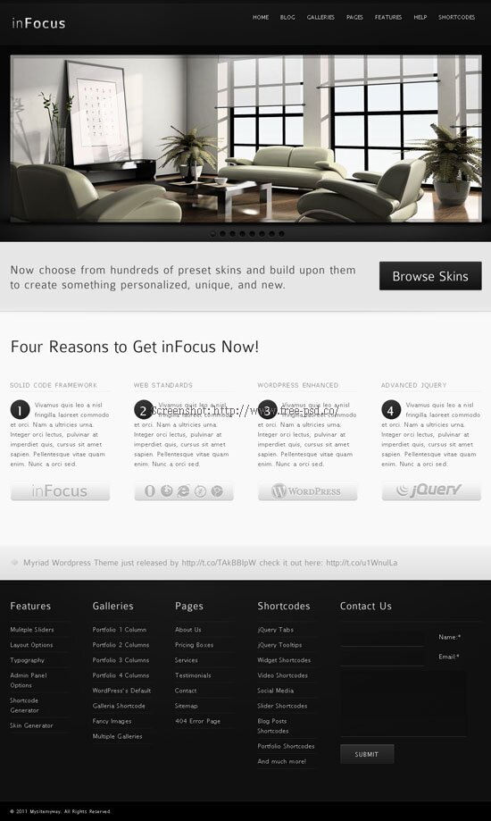 inFocus PSD Template