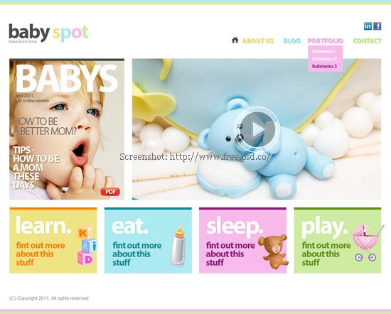 Baby Spot PSD Template