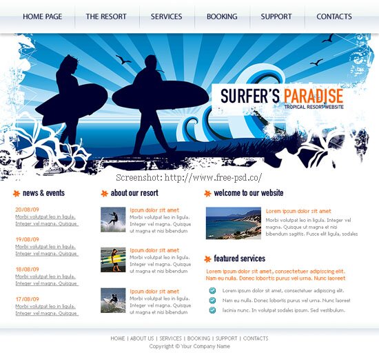 Surfers Paradise PSD Template