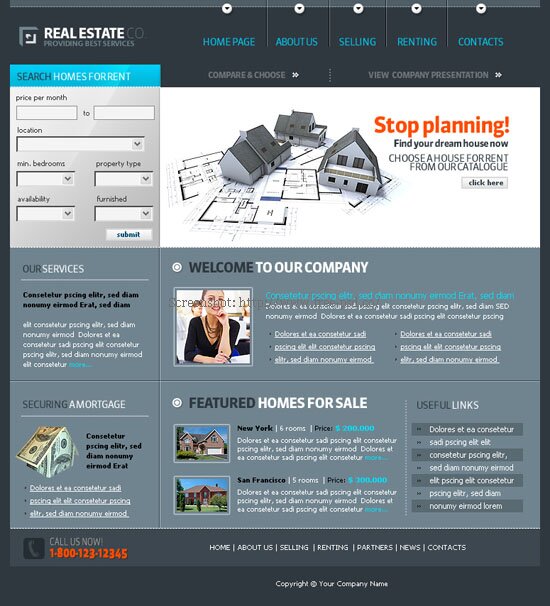 RealEstateCo. PSD Template