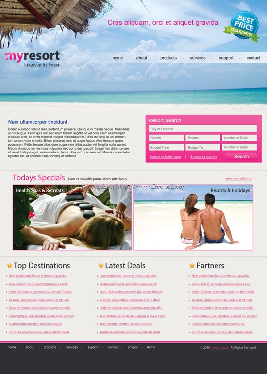 My Resort PSD Template