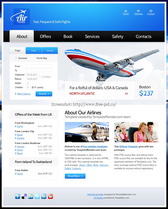 Air-lines PSD Template