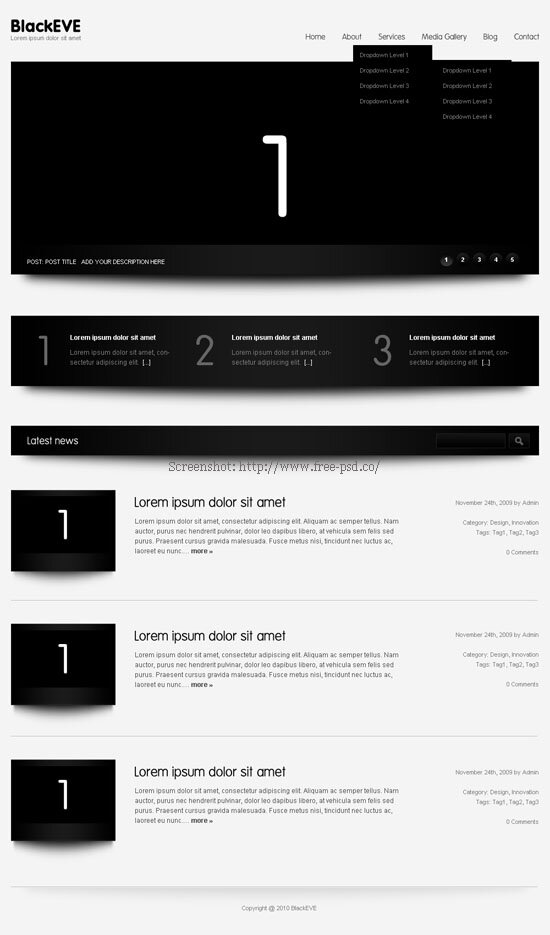 Black Eve PSD Template