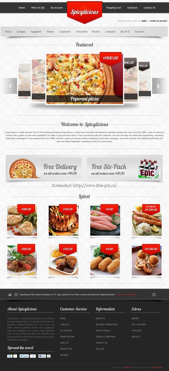 Spicylicious PSD Template