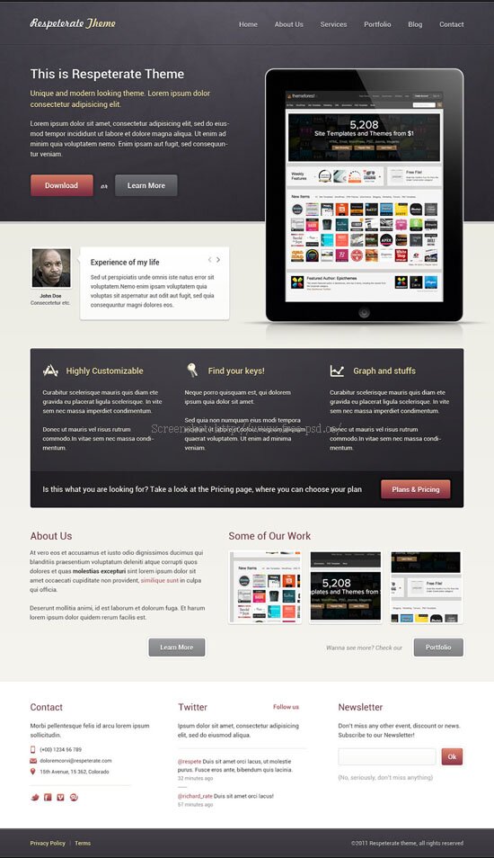 Respeterate PSD Template