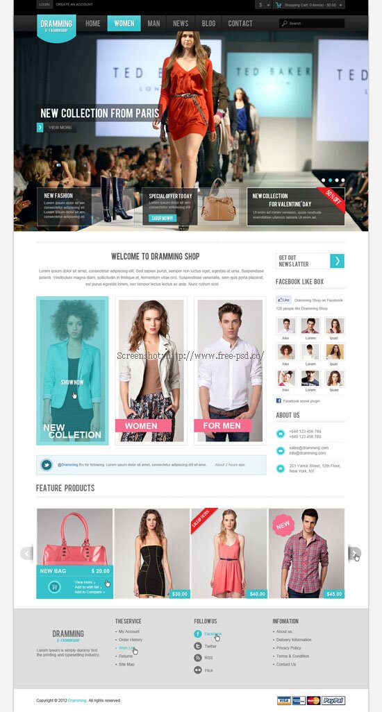 The Fashion Shop PSD Template