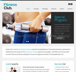 Fitness Club PSD Template