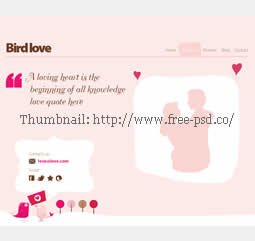 Bird Love PSD Template